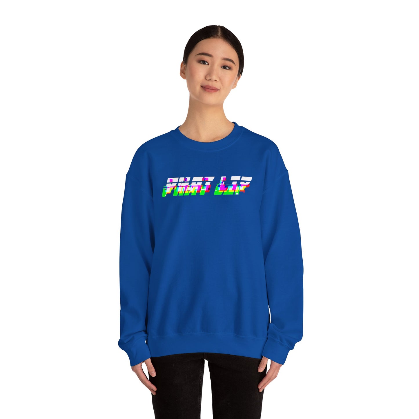 Glitched PLM Font Logo Crewneck Sweatshirt