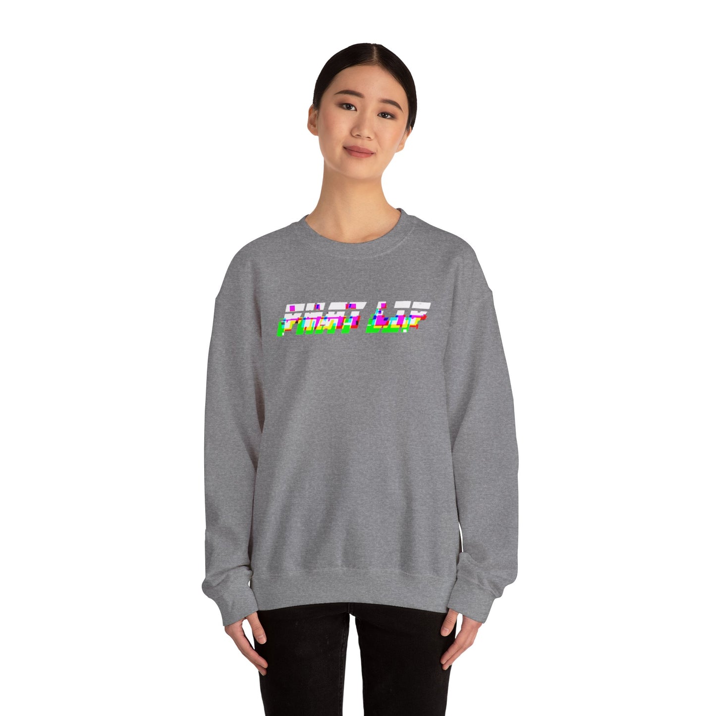 Glitched PLM Font Logo Crewneck Sweatshirt