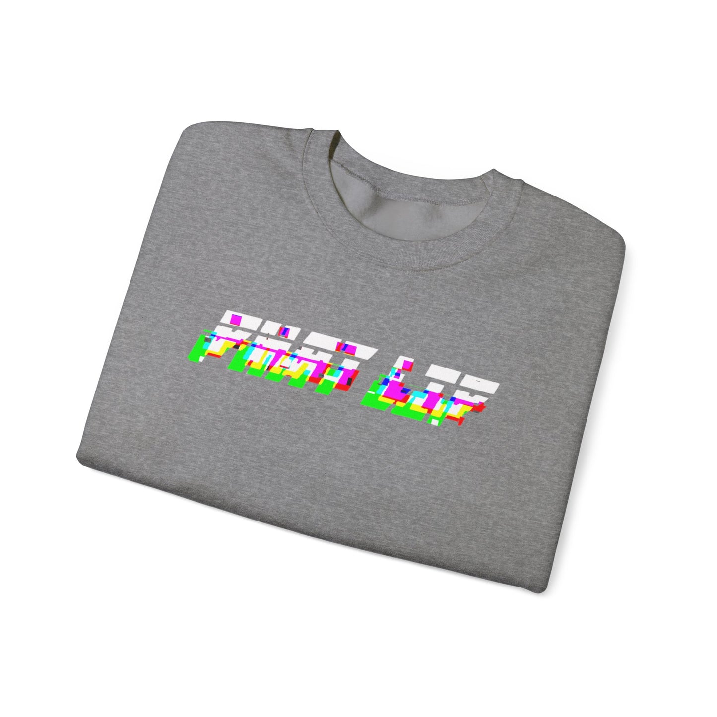 Glitched PLM Font Logo Crewneck Sweatshirt