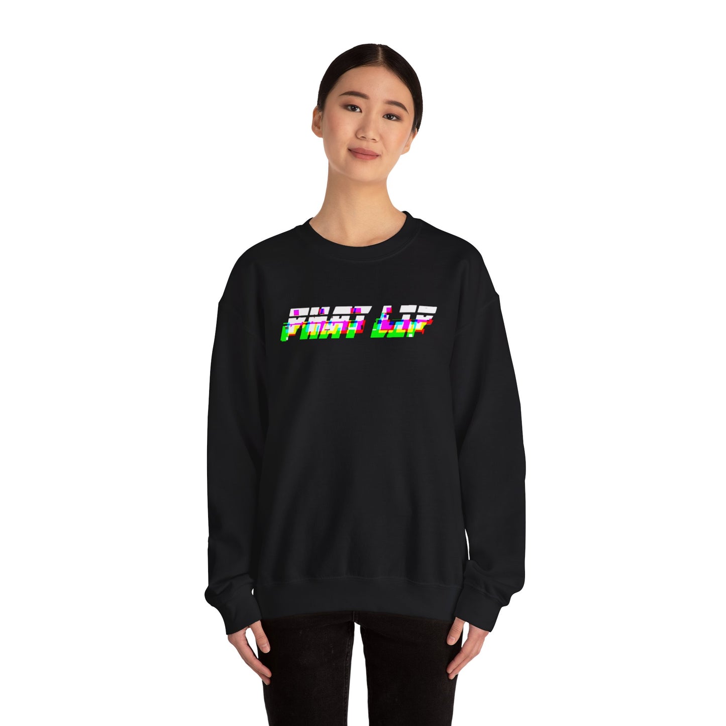 Glitched PLM Font Logo Crewneck Sweatshirt