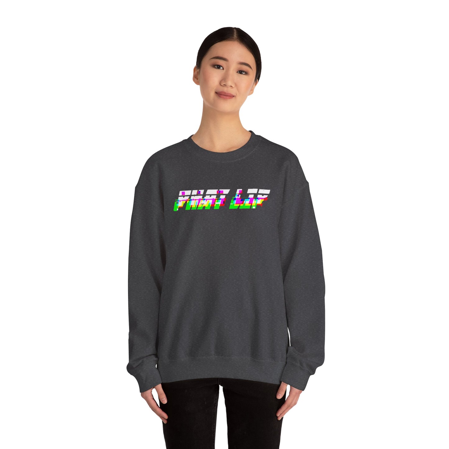 Glitched PLM Font Logo Crewneck Sweatshirt