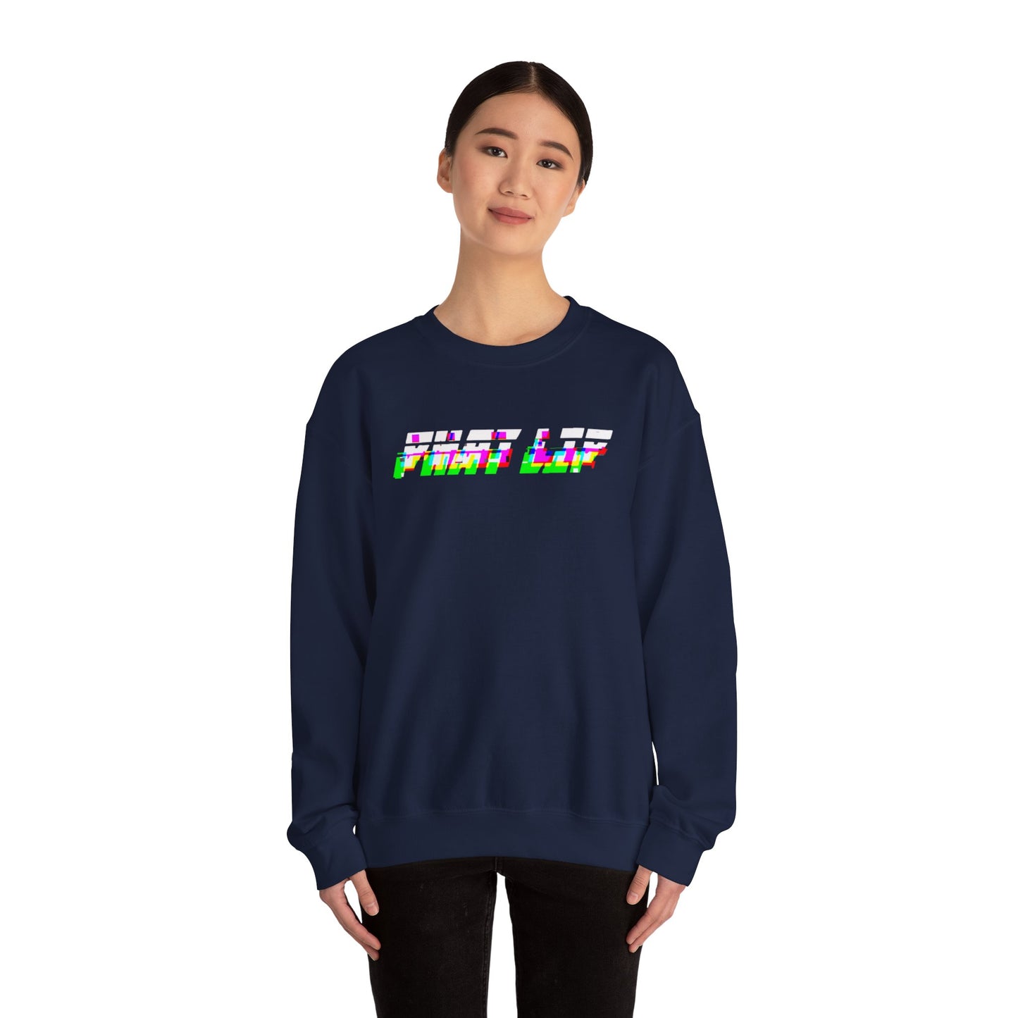 Glitched PLM Font Logo Crewneck Sweatshirt